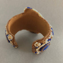 Load image into Gallery viewer, Swarovski and Gemstone Bead Embroidered Cuff bracelet, Statement Bracelet, Gift for Mom, One of a Kind