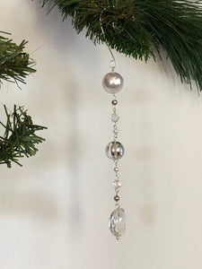 Beaded Icicle Ornament Set, Glass Ornament Set, Suncatcher, Holiday Decor