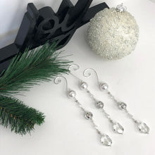 Load image into Gallery viewer, Beaded Icicle Ornament Set, Glass Ornament Set, Suncatcher, Holiday Decor