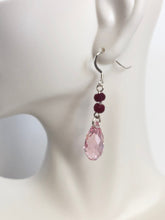 Load image into Gallery viewer, Ruby and Swarovski Drop Earrings, Gemstone Earrings, Gift for Her,