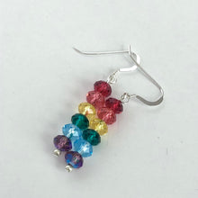 Load image into Gallery viewer, Swarovski Crystal Rainbow Earrings, Sterling Silver Dangle Earrings, Galentine gift for Her, Best Friend Gift,