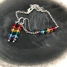 Load image into Gallery viewer, Swarovski Crystal Rainbow Bracelet. Sterling Silver Beaded Bracelet, Pride Bracelet, Gift fir Her, Galentine Gift